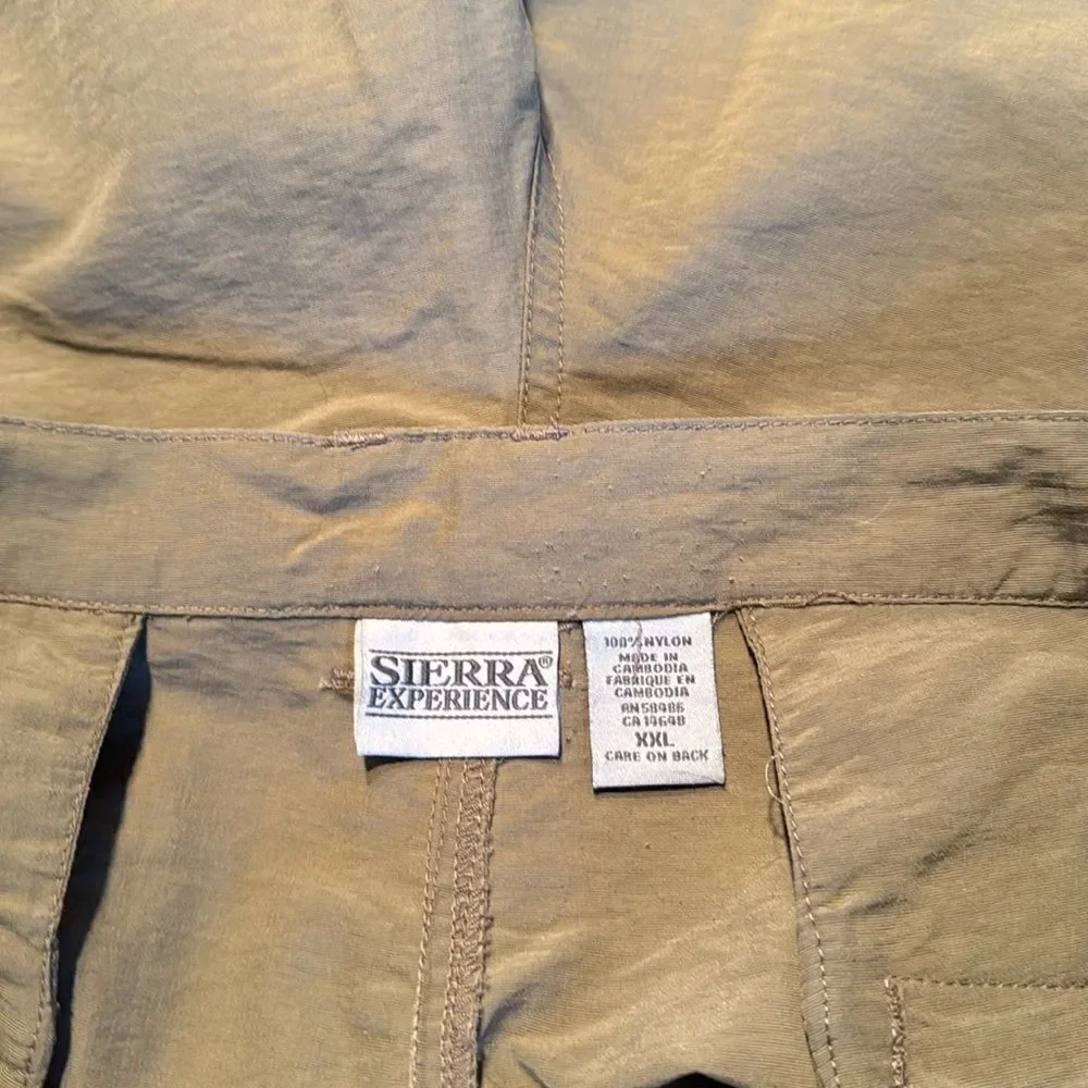 Sierra Experience khaki nylon technical cargo hiking athleisure shirts. XXL